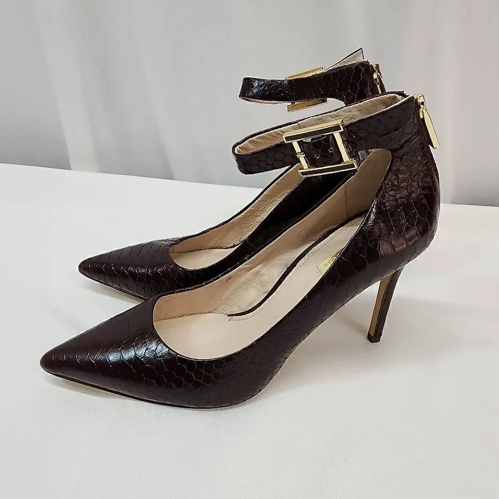 Louise Et Cie Size 10 Snake Skin Pointy Toe Ankle Strap 4